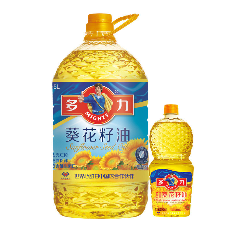 【新日期】多力葵花籽油5L桶+238ml  压榨食用油 5升装 炒菜凉拌