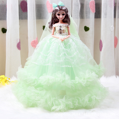 Doll Wholesale Big Confused Barbie Doll Set Wedding Dress Girl Princess Single Play House Toy