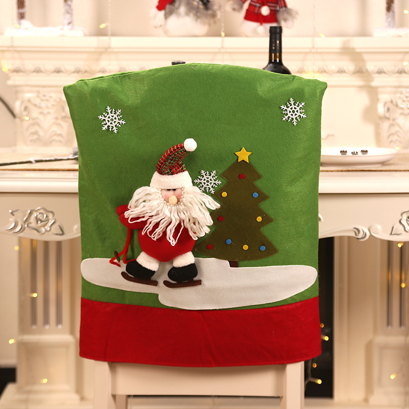 Christmas Decorations New Christmas Chair Cover Santa Claus Ski Chair Cover Christmas Dining Table Party Packaging