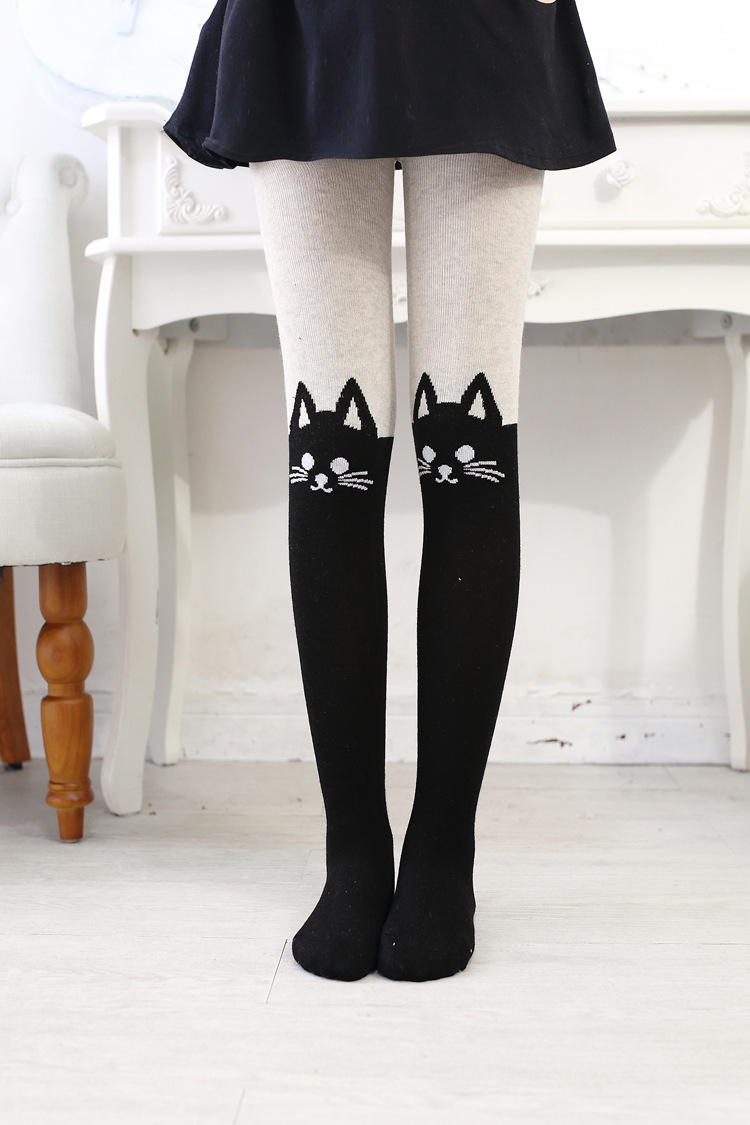 秋冬款儿童加厚裤袜女童连裤袜拼接棉时尚百搭打底袜裤百搭裤袜