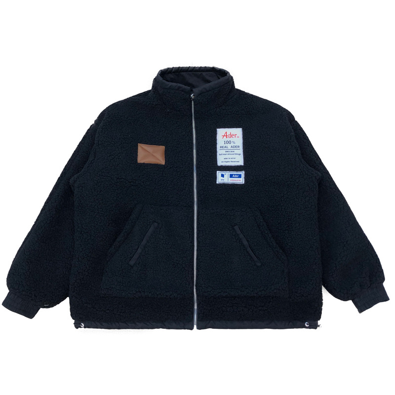 ader error羊羔毛外套女摇粒绒两面穿加厚棉服秋冬新款羊羔绒上衣