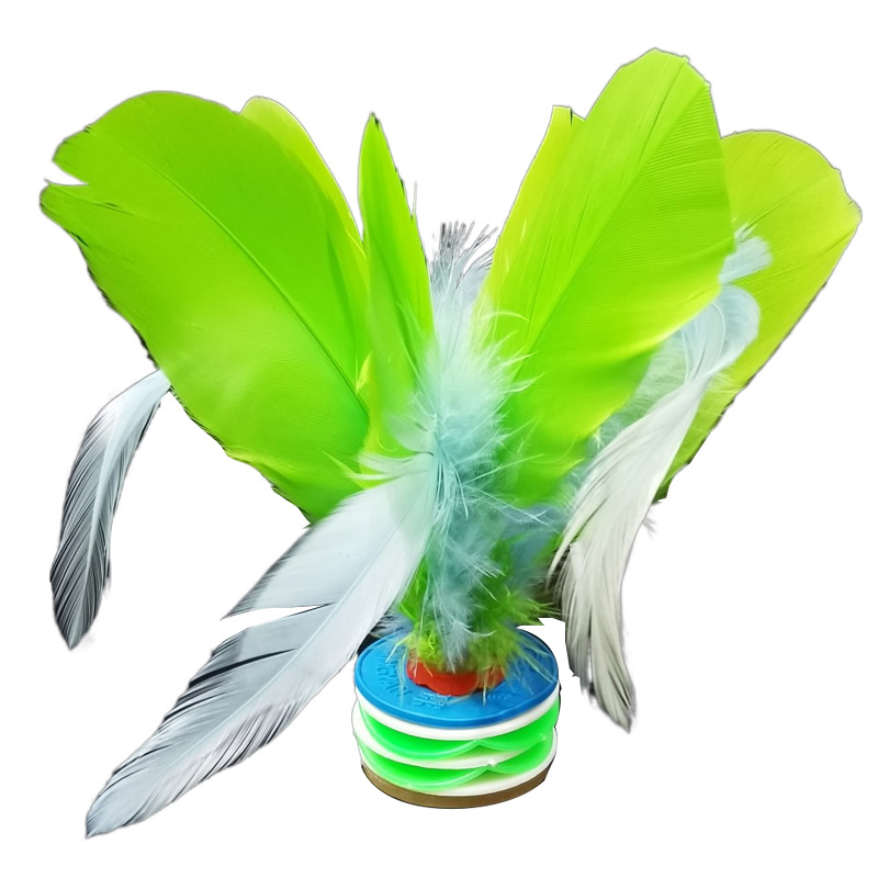 厂家批发毽子儿童小学生比赛专用成人健身白色鹅毛花式毽球牛筋底