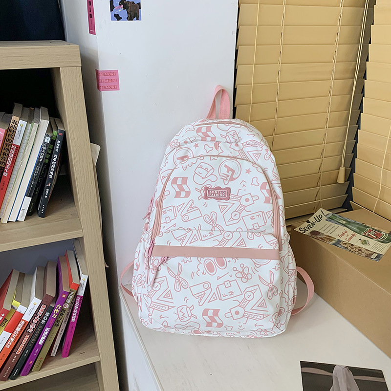 Middle School Student Schoolbag Female Junior High School Student Ins Niche Harajuku Graffiti Cute Backpack High School Student Large-Capacity Backpack