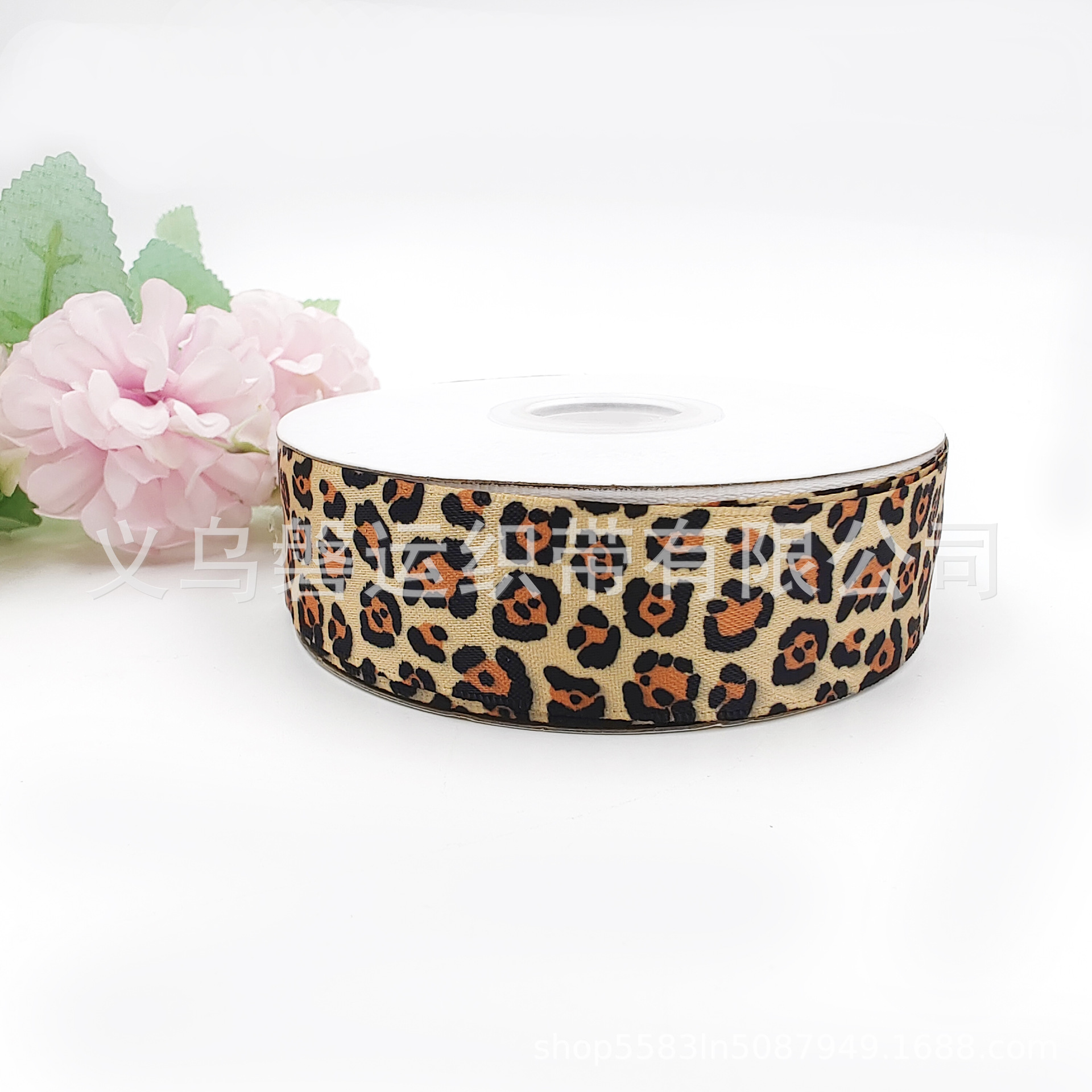 2.5cm Sublimation Polyester Belt Factory Wholesale Baking Packaging Ribbon Rib Digital Printing Leopard Ribbon