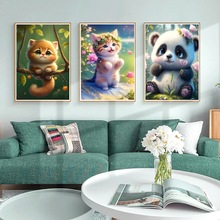 DIY 5D Diamond Painting Panda Butterfly Full Round Diamond跨