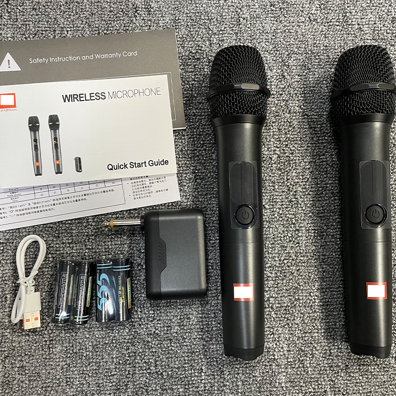 Cross-Border Foreign Trade One-to-Two Wireless Universal Microphone U Band FM 30 Sets of Frequency Adjustable Karaoke Live Performance Microphone