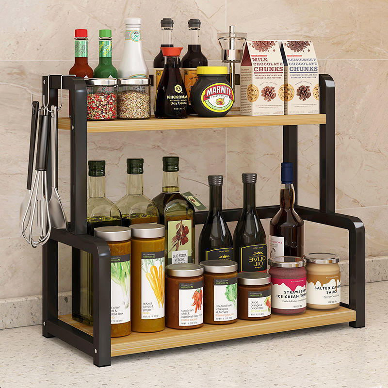 调味瓶置物架厨房调料架子收纳架家用调味品盒瓶架落地多层免打孔