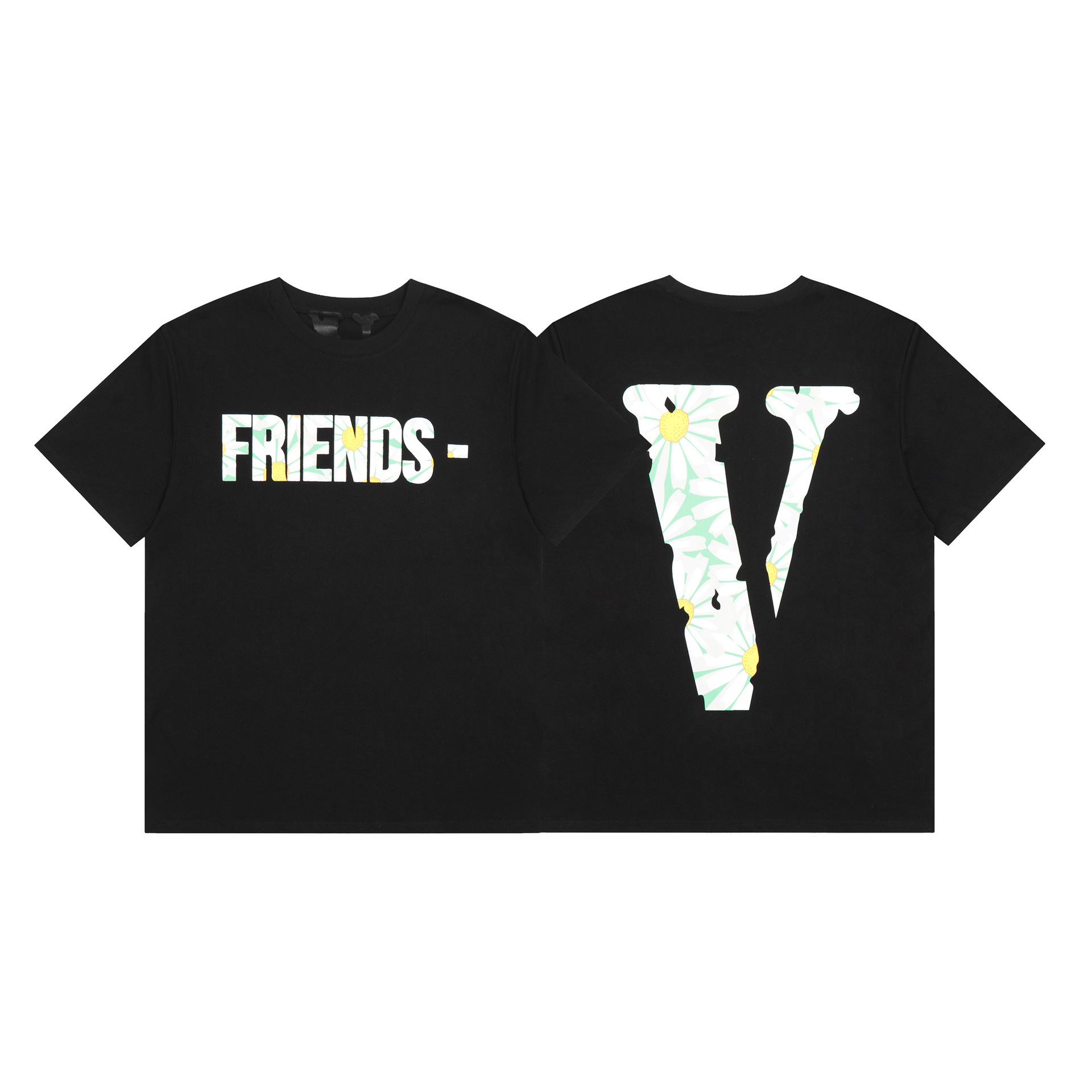 跨境欧美潮牌vlone fast联名friends雏菊字母短袖t恤男女大v半袖