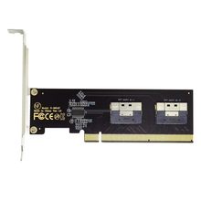 NVME PCI-E SFF-8654 8i拆分卡x16转VROC双口四口NVMe磁盘阵列卡