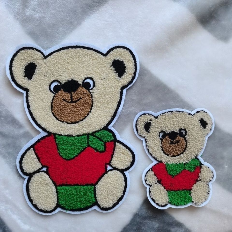 大号毛巾绣手缝补丁贴可爱卡通小熊时尚补洞装饰羽绒服修补贴