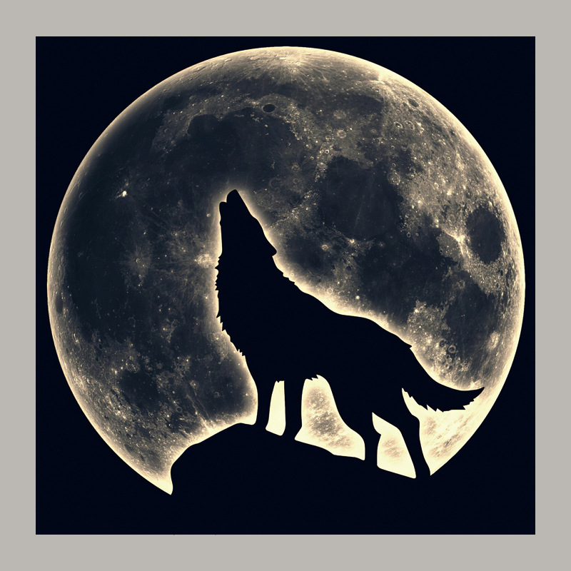 亚马逊专供月光下的狼柯式服装烫画贴 a级过粉耐水洗热转印印花贴