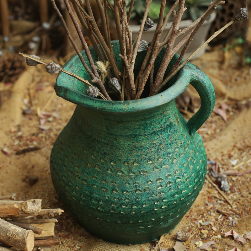 民俗老物件农村旧坛子酒坛陶罐粗陶陶瓷花瓶居家装饰农村老旧陶罐