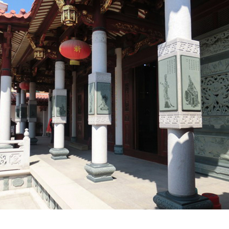 中式柱子 仿古石柱 古建祠堂实心空心圆柱厂家批发 九龙星
