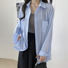【欧凡】YX9008防晒衬衫女2023夏季新款雪纺衫薄款长袖设计感衬衣