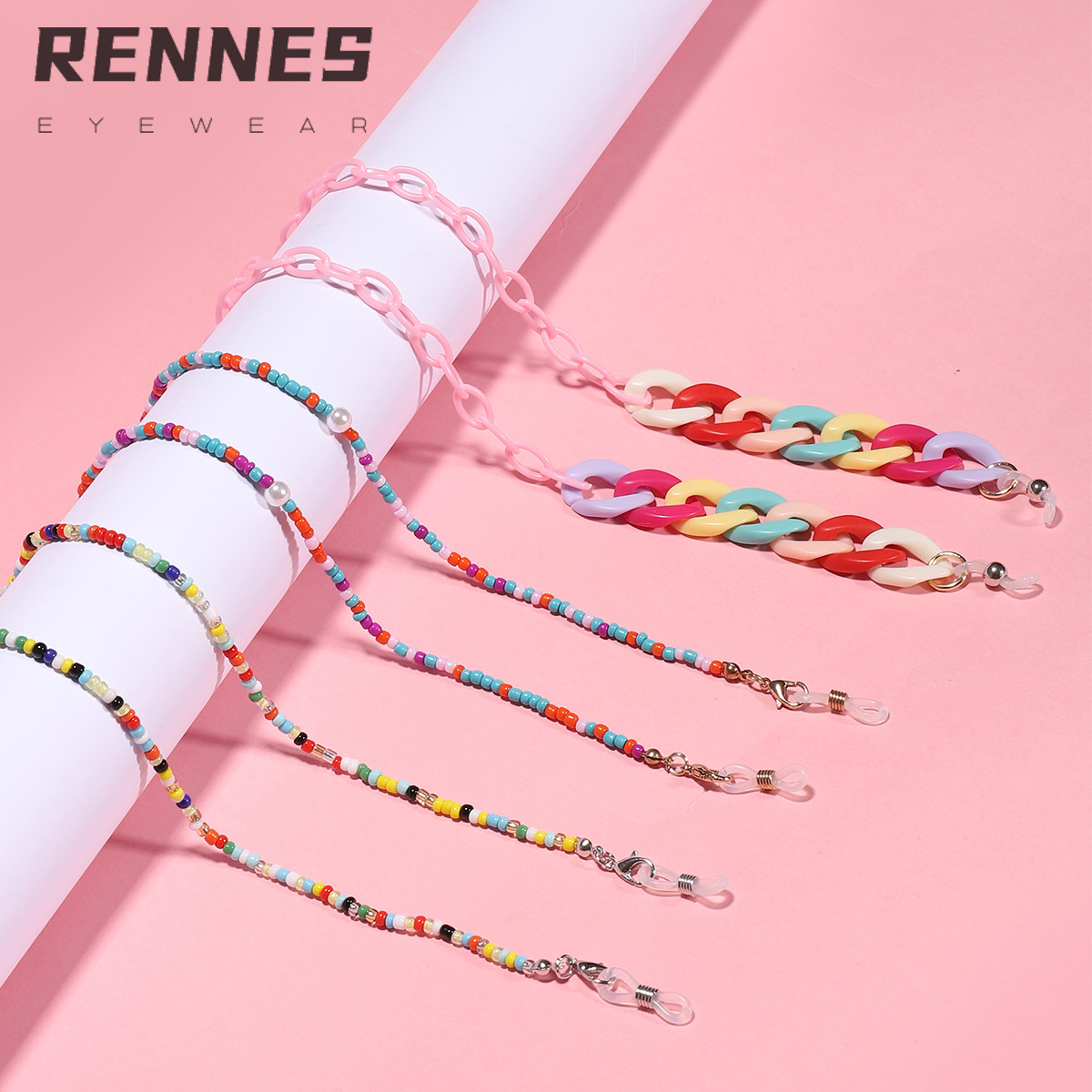 Candy Color Acrylic Chain Mask Hanging Chain Korean Decorative Chain Anti-Lost Lanyard Ins Star Glasses Chain