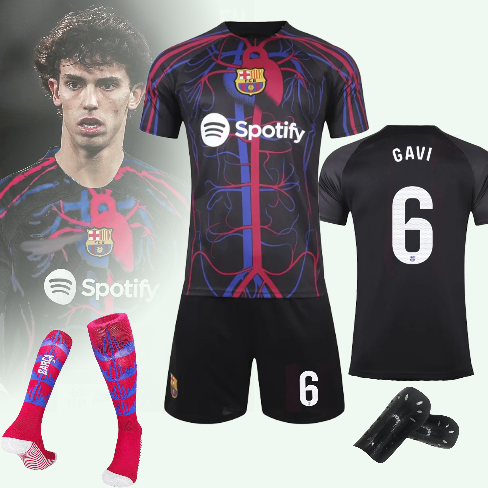 23/24 -巴萨联名款新款球衣儿童成人运动套装男女足球服-阿里巴巴