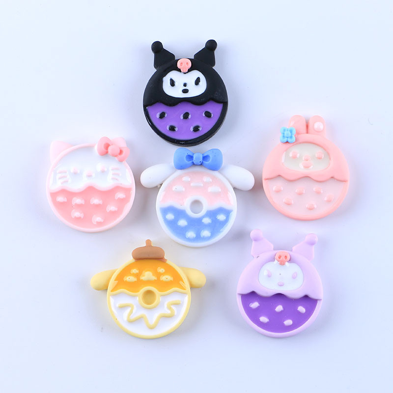 Cute Animal Sweet Circle Cream Glue Epoxy DIY Homemade Phone Case Material Package Resin Accessories Fart Hair Phone Case