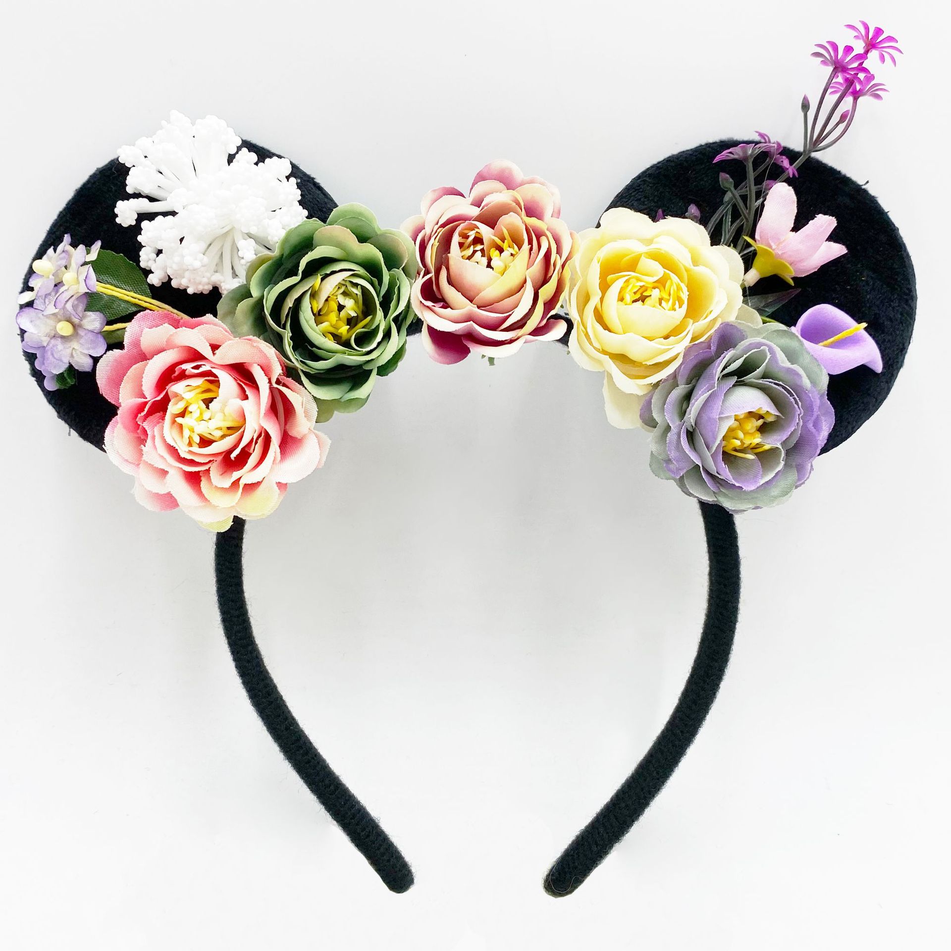 外贸跨境新款圣诞节头饰猫耳朵花朵发箍儿童米奇头箍可爱拍照头饰