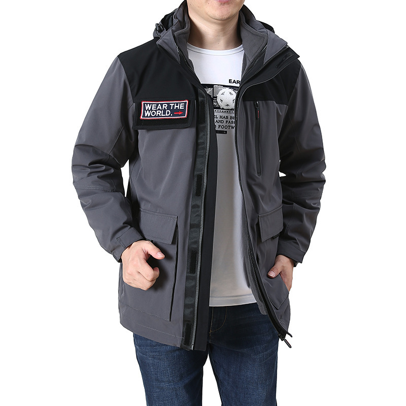 新款冲锋衣男秋冬三合一防寒防风两件套外套抓绒保暖软壳外套9929