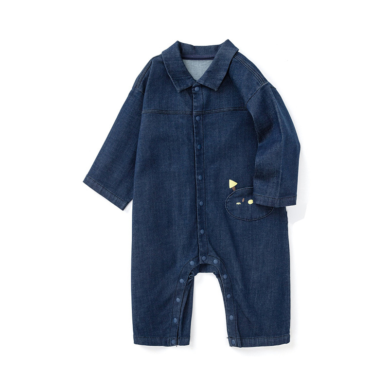 Baby Jumpsuit Baby Outing Clothes Romper 2024 Spring New Newborn Children's Clothing Denim Fashion Baby Clothes