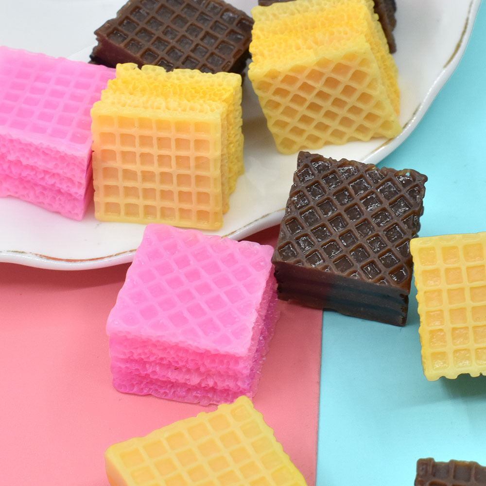 手机壳diy装饰材料方形夹心威化饼干树脂食玩蛋糕配件-e4