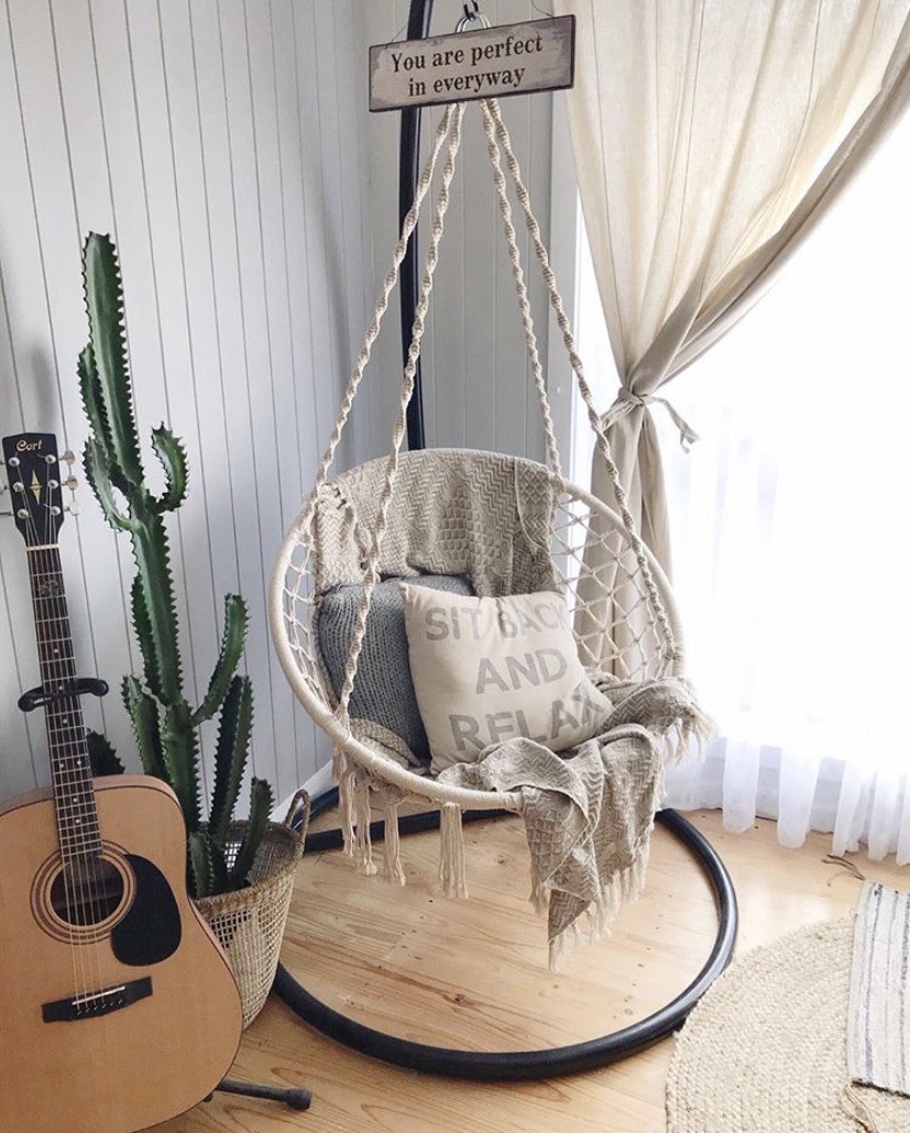 风吊椅民宿棉绳流苏吊篮室内少女公主秋千家用摇篮椅