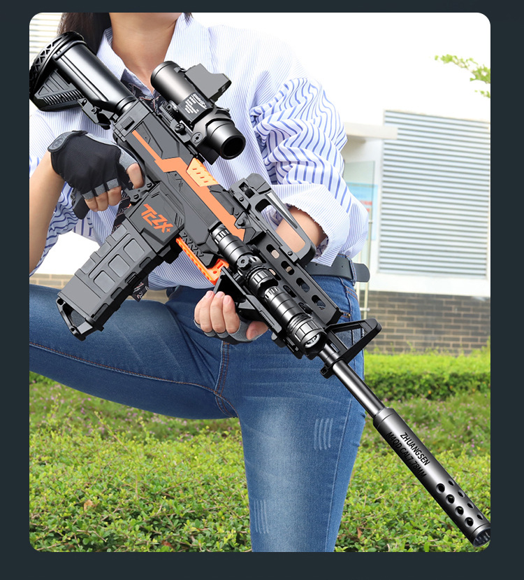 m416软弹枪电动连发下供弹可发射eva冲锋枪户外对战儿童玩具枪