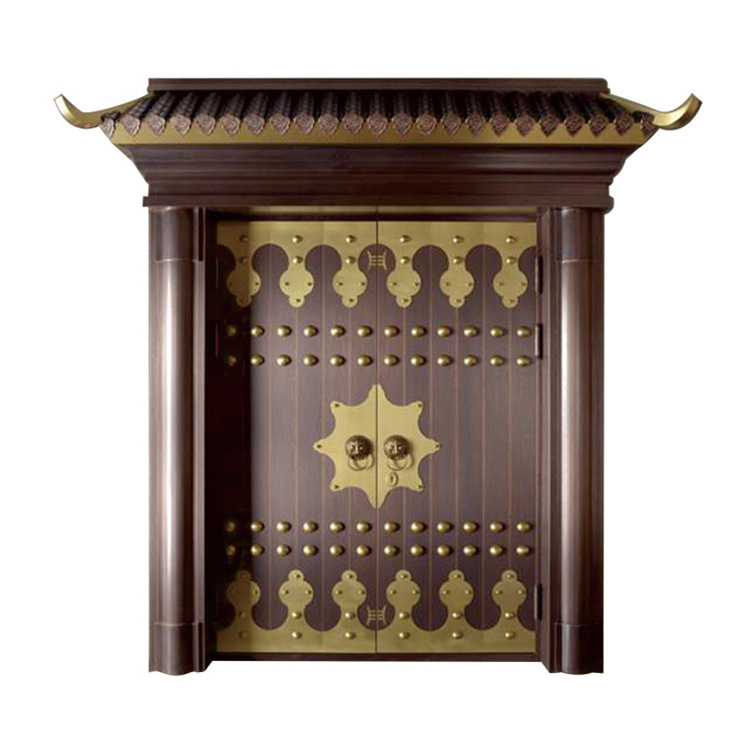 铜门豪华别墅大门模压真铜双开入户门中式锌合金仿铜自建房进户门