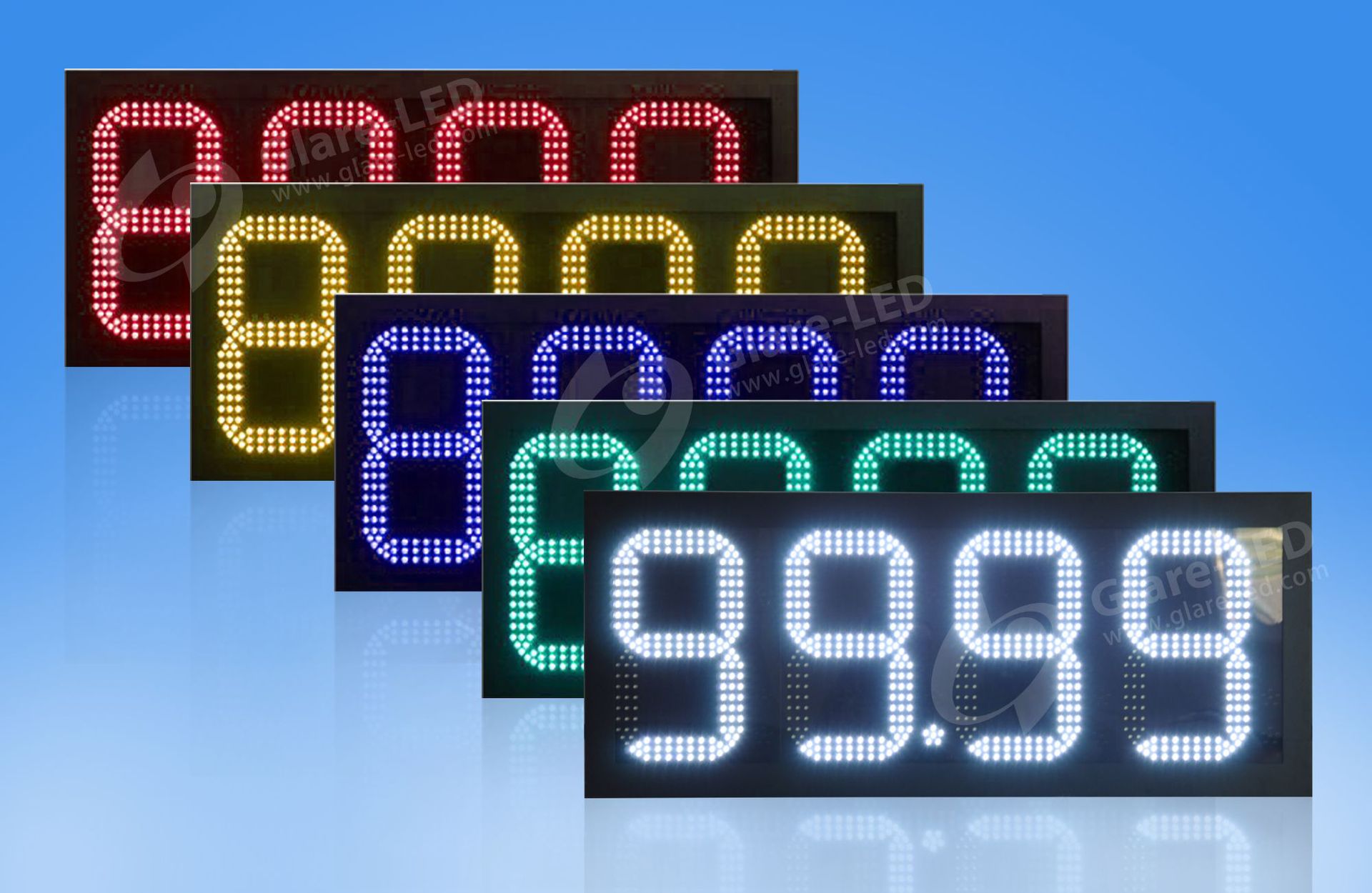 加油站户外白色油价牌8888户外led油价牌led数字油价屏