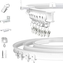 5米PVC塑钢弯轨夹子套装 窗帘轨道含配件 U型L型可弯曲路轨