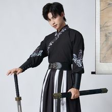 汉服男风古风武侠剑客男士大码公子古装黑色霸气女学生班服春