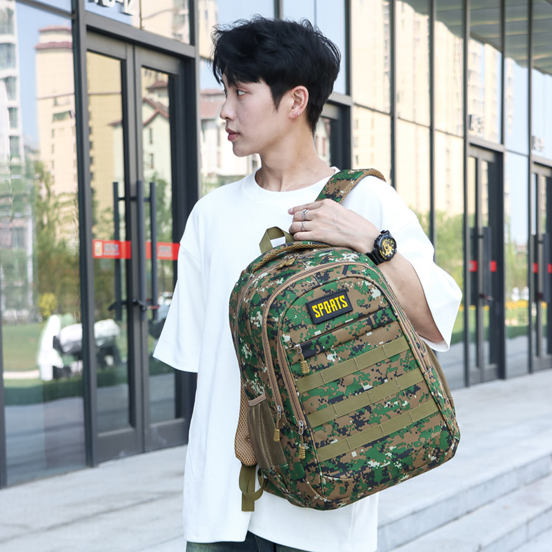 新款双肩包男士大容量户外旅行书包中学生跨境批发背包男款时尚