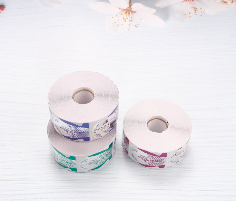 美甲延长甲纸托法式甲光疗延长甲工具鱼尾形马蹄方形指托500片/卷