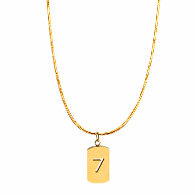 数字7项链女925纯银镀24k黄金小lucky7爱妻幸运吊坠送母亲节礼物