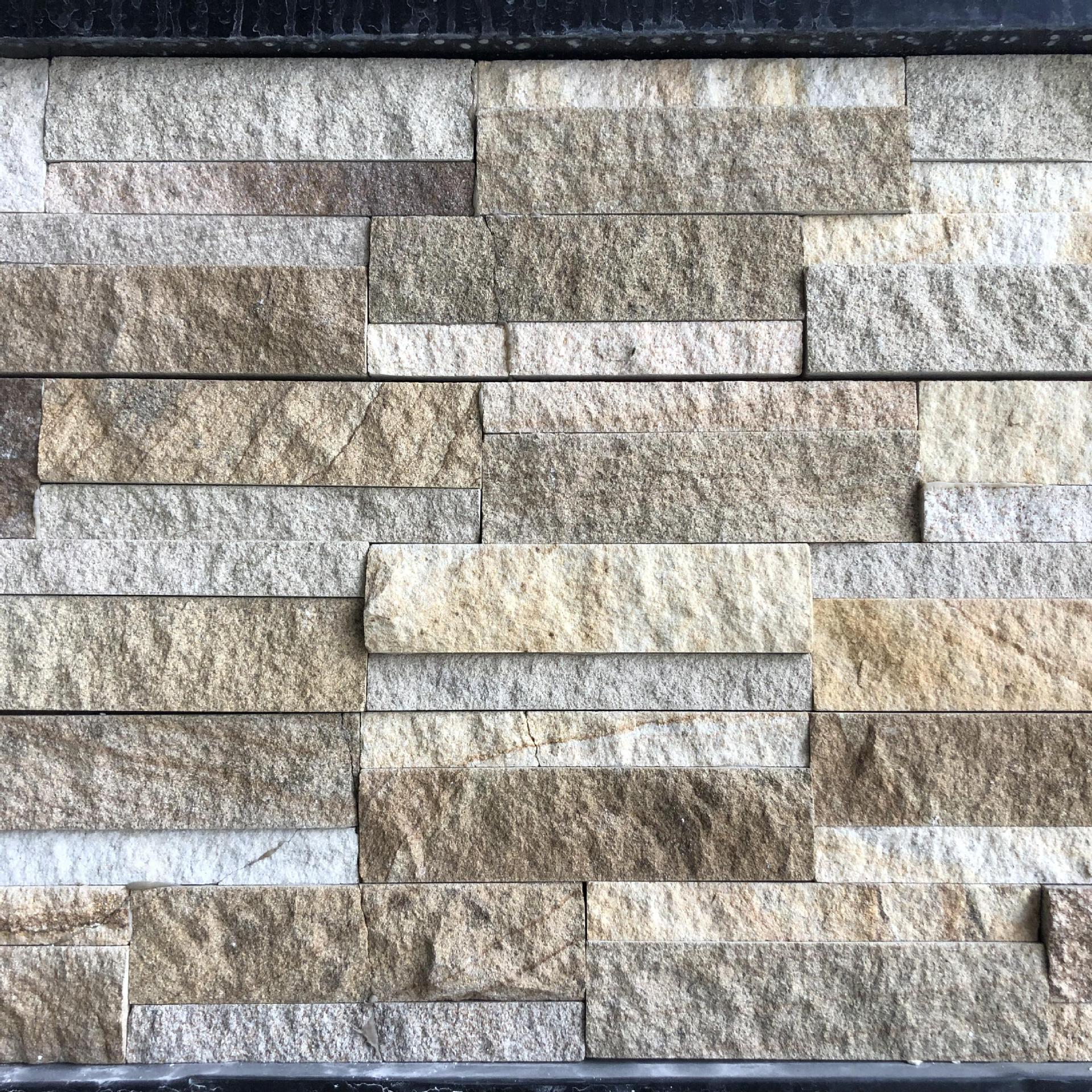 别墅庭院花园外墙背景墙文化石室内错拼天然砂岩马赛克外墙文化石