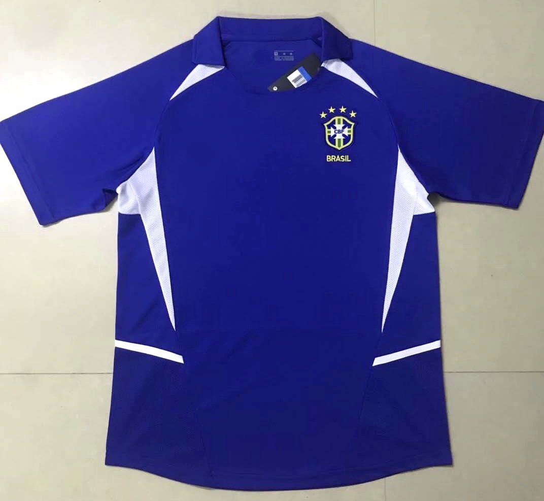 2002年世界杯巴西客场复古足球服9号罗纳尔 蓝色上衣