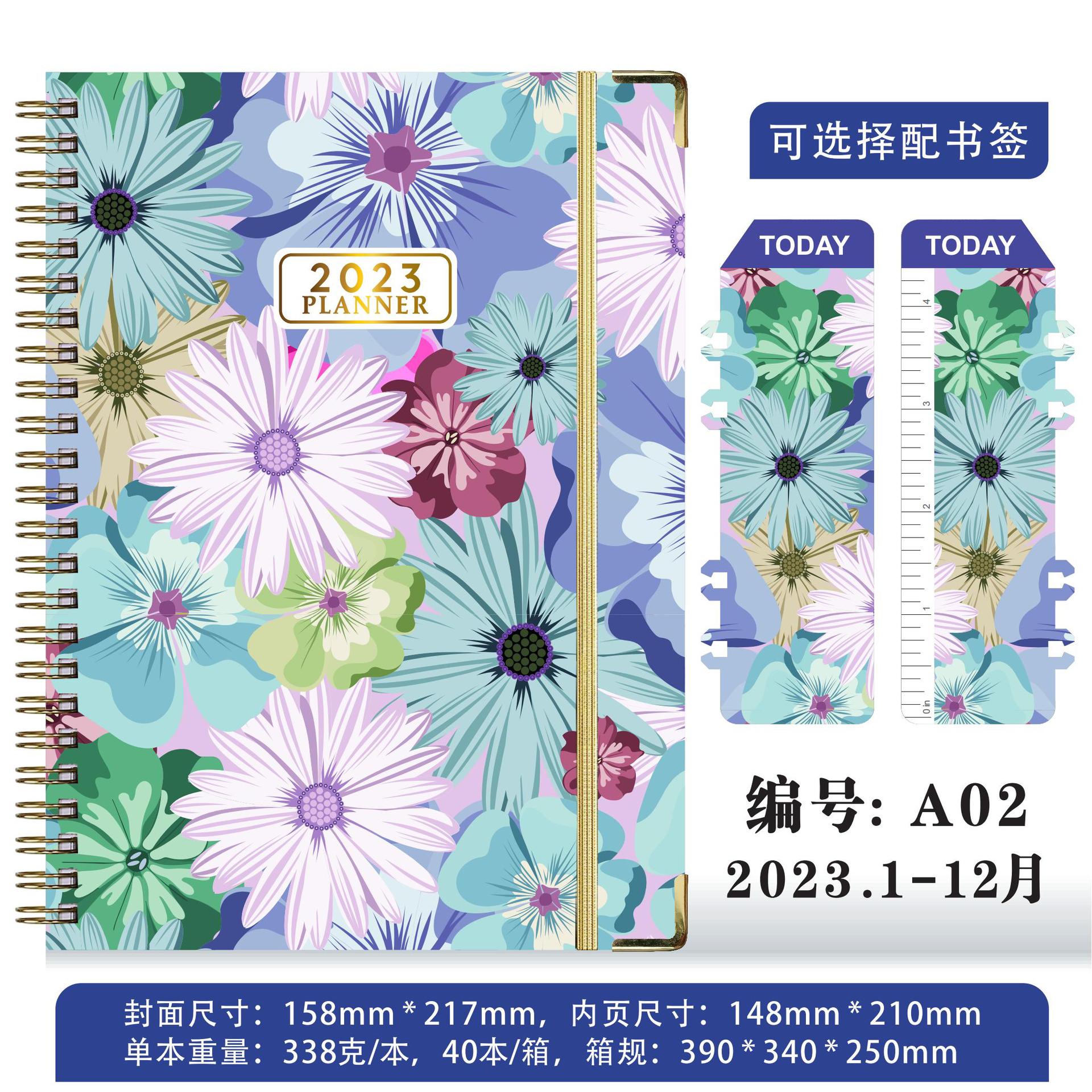 Hot-Selling New Arrival 2023 English Notebook Notepad A5 Coil Planning This Work Sports Clock-in Schedule Book