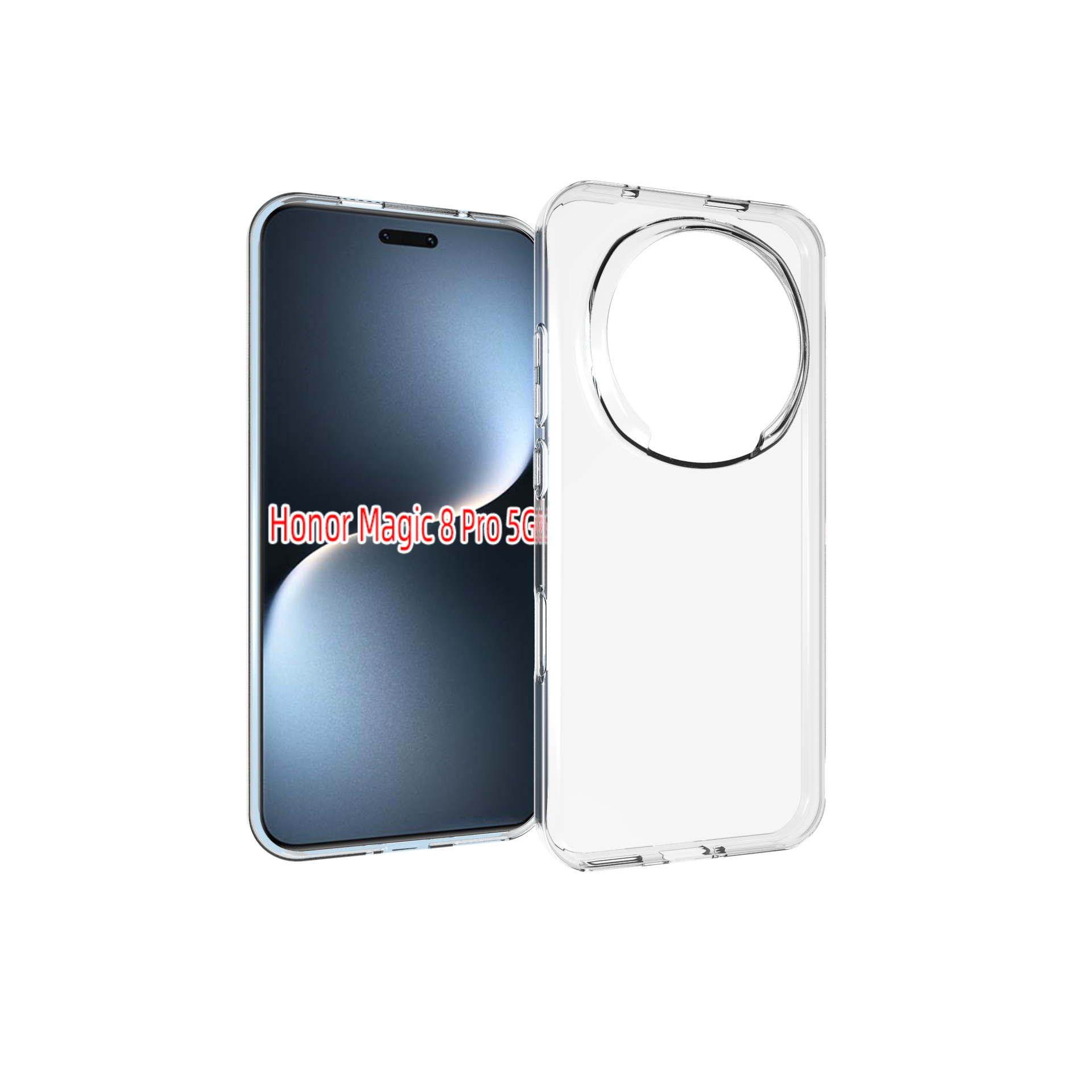 适用于Honor Magic 8 Pro 5G光面防水印内点纹TPU 1.5MM厚保护壳