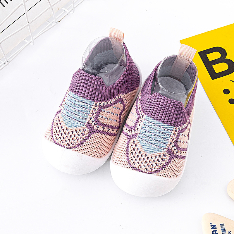 Spring and Autumn Baby Toddler Shoes Non-Slip Soft Soled Baby Shoes Breathable Mesh Socks Shoes Slip-on Baby Toddler Shoes