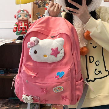原创自制千禧辣妹hellokitty凯蒂猫甜酷背包可爱女学生双肩包书包