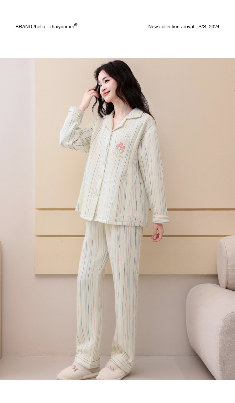 Cotton Padded Maternity Nursing Sleepwear Sets Pajamas Suits CLothes for Pregnant Women Pregnancy Sleep Home Lounge Wear 128 O1CN015Axm1A1w2605Z10uY !!2206814846249 0 cib