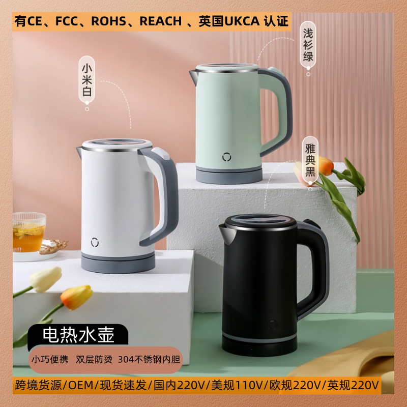 Appliance Electrical Kettle Cross-Border 110V Kettle Thickened 304 Stainless Steel Double-Layer Thermal Kettle Portable