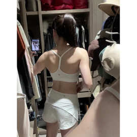 LULU原标运动内衣女Y型背心带胸垫性感细带美背健身瑜伽文胸上衣