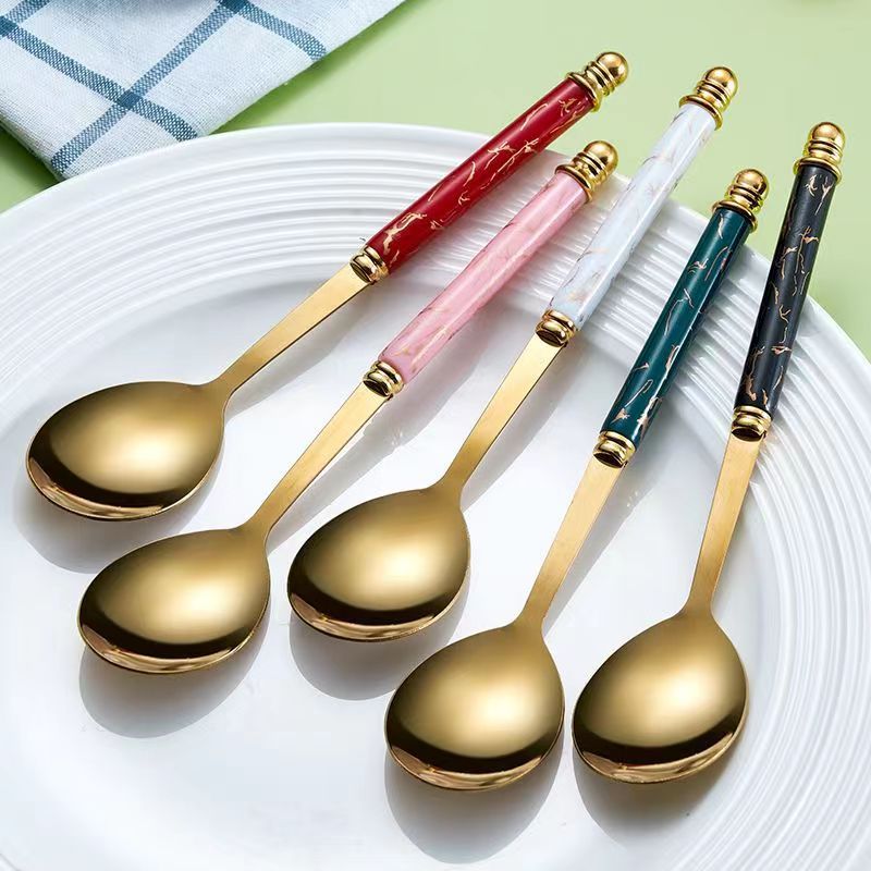 Factory Batch Creative Stainless Steel Knife, Fork and Spoon Good-looking Kitchen Home Western Food Steak Knife Canteen Cute round Spoon