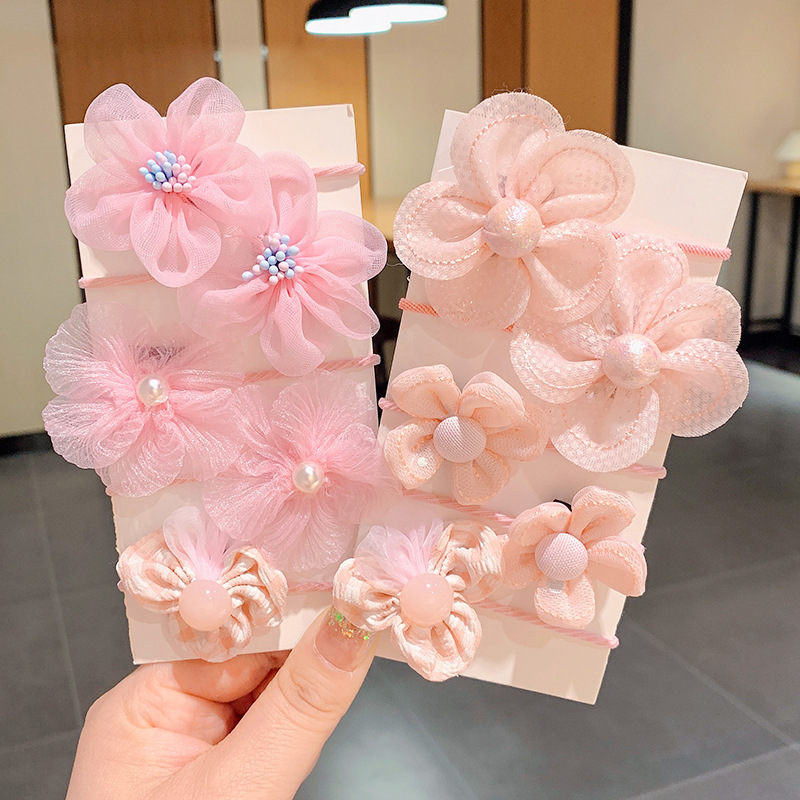 Children's Hair Band Cute Flowers Rubber Band Girls' Baby Headdress Bow Little Girl Hair Accessories Hairtie Does Not Hurt Hair