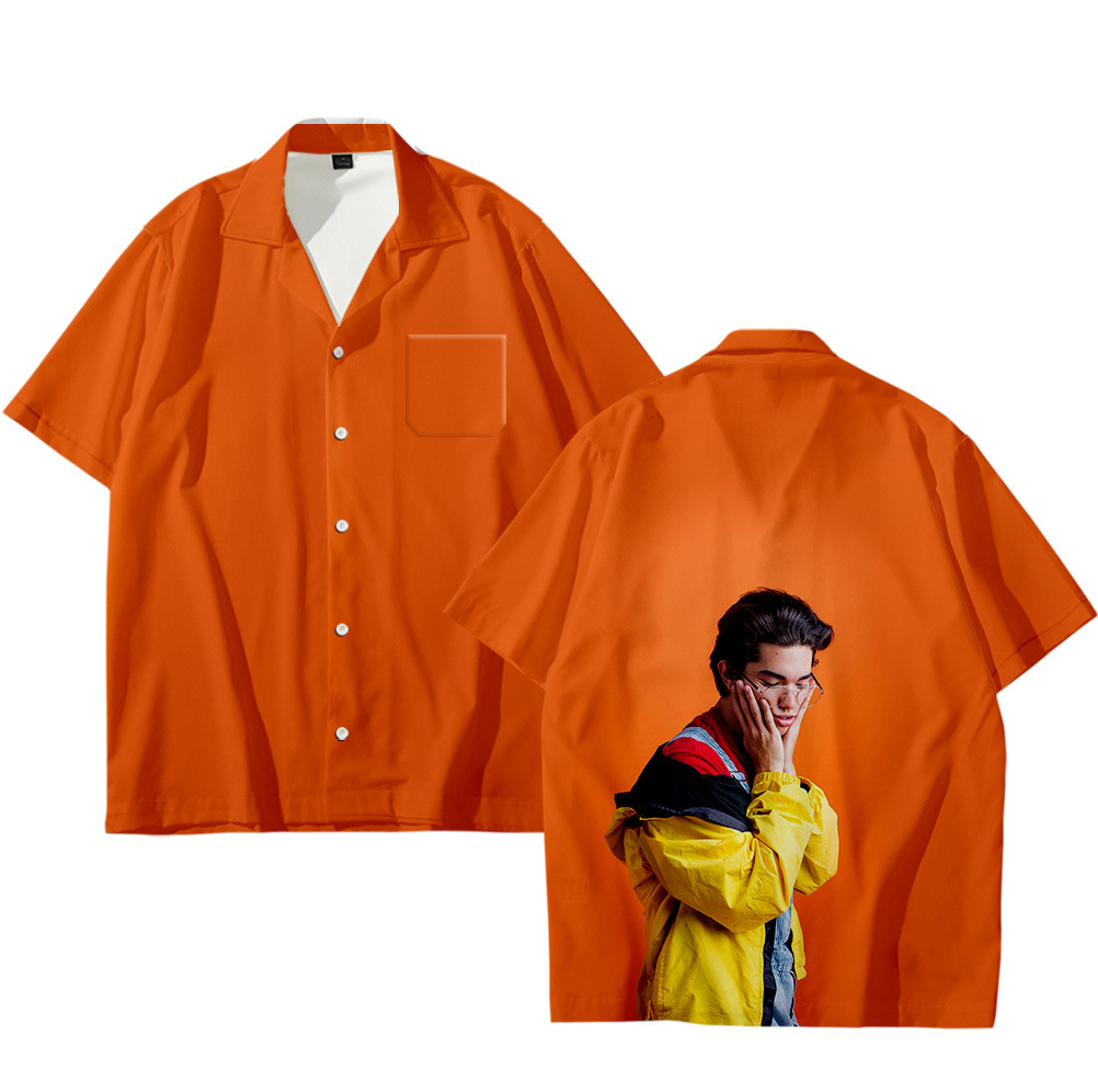 一件代发 歌手conan gray 周边3d数码彩印夏季衬衫日常休闲开衫