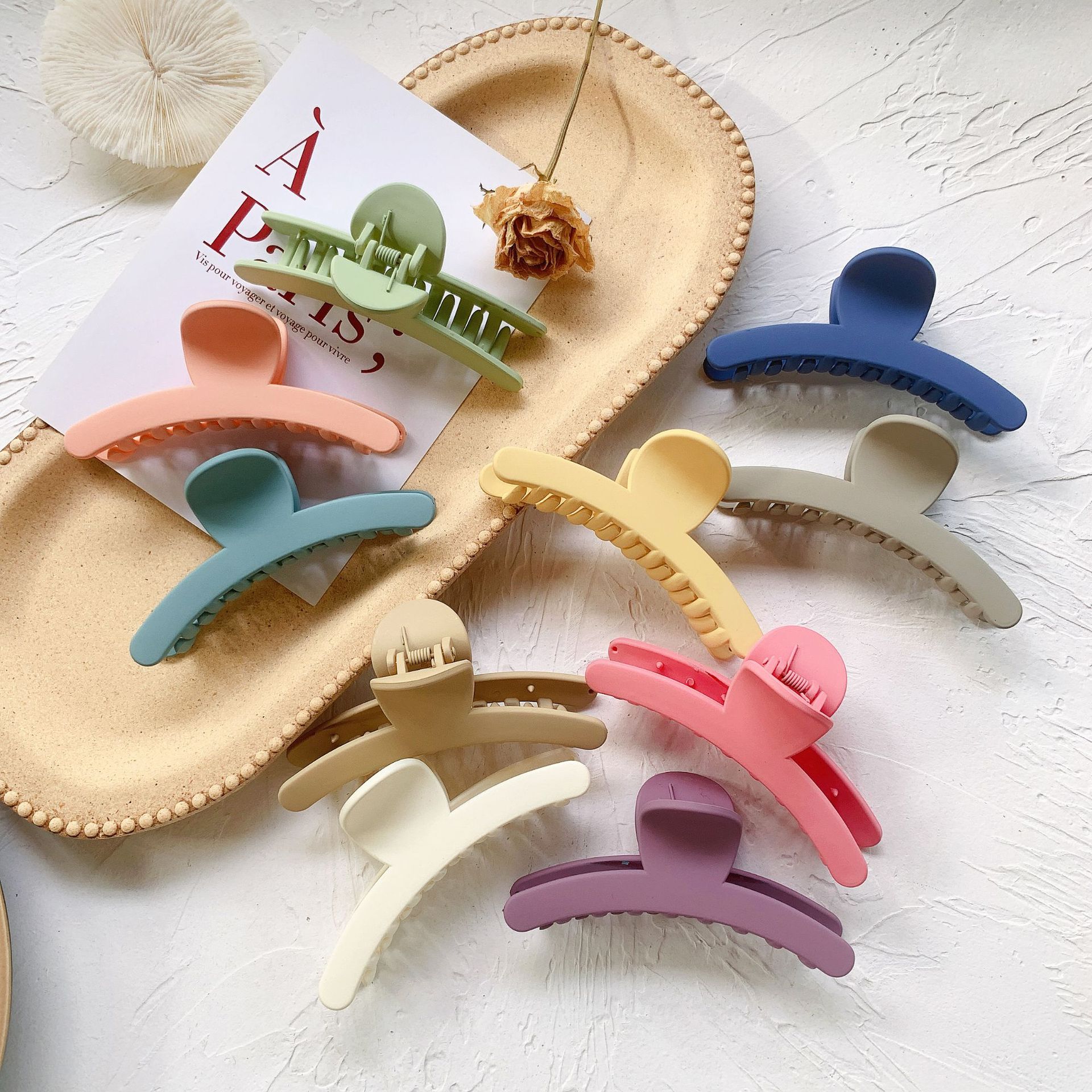 Cream Color Grip Ins Simple All-Match Hair Claw Sweet Internet Celebrity Palette Hair Clip Hairpin Hair Accessories