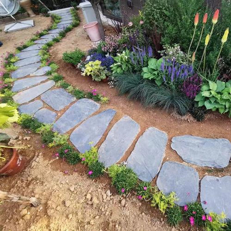 地铺石踏步石青石板花园垫脚石庭院汀天然防滑脚踏园林户外铺路石