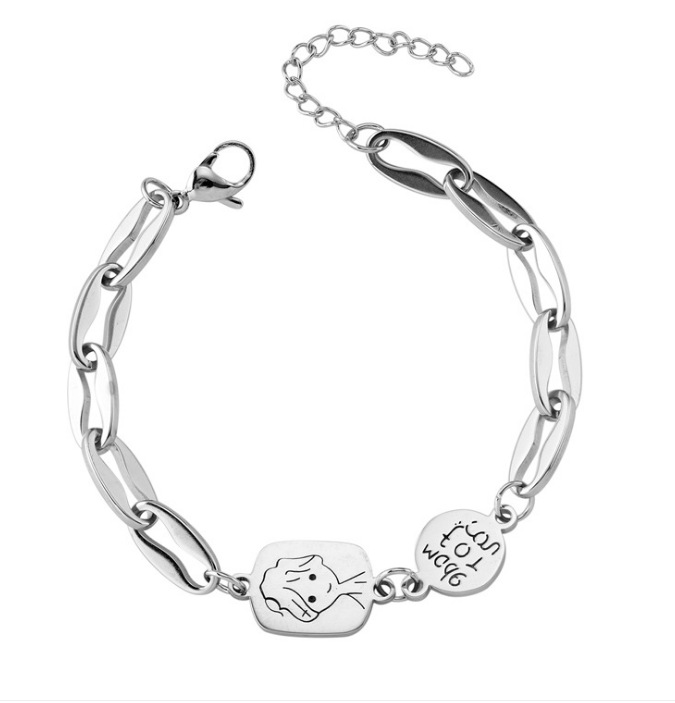 Korean Dongdaemun Cartoon Avatar Bracelet Female Little Prince Avatar Creative Style English New Bracelet