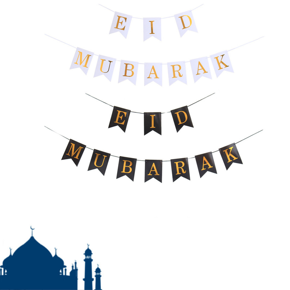 eid mubarak伊斯兰教开斋节拉花穆斯林斋月派对横幅节日装饰拉旗